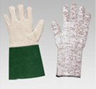 Gants de protection anti-chaleur ANSELL en feutre imprégné de nitrile-Gants de protection anti-chaleur JS ambidextres-Gants de protection anti-chaleur ambidextres-Gants de protection anti-chaleur JS en maille de KEVLAR-MAPA en maille de polyamide jaune-Moufles de protection anti-chaleur ambidextres-bouclé-réfractaire